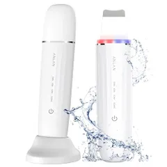 【美人百花毛穴ケア美顔器部門NO1】ANLAN ロイヤル ウォーターピーリング IPX7防水仕様 美顔器 1台6役 超音波ピーリング emsリフトケア イオン美顔器 赤青光エステ 毛穴ケア男女兼用 Type-C充電スタンド 出張 旅行 自宅用 1116e380