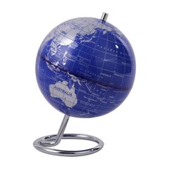 アウプル 地球儀 おしゃれ インテリア モダン 世界地図 地理 オブジェ 卓上 ブルー 青mt