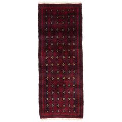 バルーチ 1970年代 1800×700mm ミナハニ文様 幾何学模様 セミアンティーク 手織り絨毯 ウール - vintagecarpet-アンティークペルシャ絨毯・ヴィンテージラグ専門店 배송비 무료