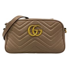 GUCCI グッチ ショルダーバッグ GGマーモント 447632 ベージュ レザー