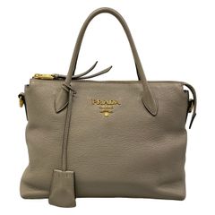 PRADA(プラダ) ハンドバッグ - グレー レザー