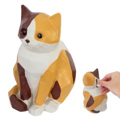 꾸며 치유되는 동물 돼지 저금통 돼지 저금통 돈 은행 고양이 삼모 고양이 오브제 동물 목조조 인테리어 북유럽 자연 선물 Suora 수오라 Mike Mike