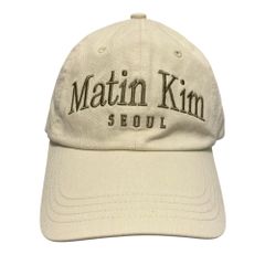 Martin Kim マーティンキム ロゴ刺繍 キャップ 帽子 MK2500HT402M サイズF ベージュ レディース中古 古着 USED 美品