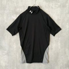 UNDER ARMOUR アンダーアーマー トップス アンダーシャツ サイズSM グレー系 ブラック系 オールシーズン 半袖 ハイネック モックネック インナー スポーツウェア ランニング トレーニング メンズ ラ・ヴェリタ古着 260918-3008