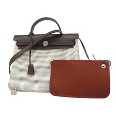 エルメス Hermes エルメス ハンドバッグ エールバッグジップPM トワルキャドリーユ ルージュセリエ W刻印 2wayバッグレディース