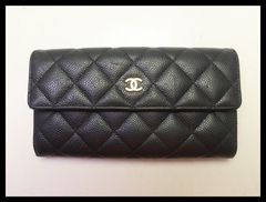 ■シャネル 21番台 マトラッセ キャビアスキン 二つ折り長財布 CHANEL■1015pt164-3D