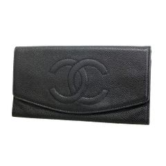 シャネル Chanel シャネル 長財布 キャビアスキン ブラック メンズ レディース