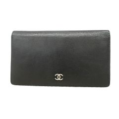 シャネル Chanel シャネル 長財布 キャビアスキン ブラック レディース