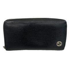 グッチ Gucci グッチ 長財布 インターロッキングG 408801 レザー ブラック メンズ
