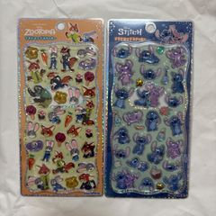 正規品 カミオジャパン プチドロップ ステッカー ズートピア スティッチ 2점 세트