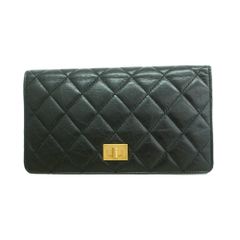 シャネル Chanel シャネル 長財布 2.55 マトラッセ レザー ブラック メンズ レディース