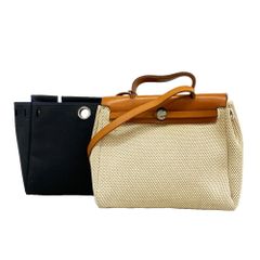 エルメス Hermes エルメス ハンドバッグ エールバッグPM トワルGM ナチュラル □F刻印 2wayバッグレディース
