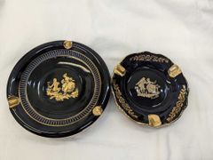 Limoges リモージュ 紺金彩 アッシュトレイ 2枚セット