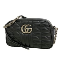グッチ Gucci グッチ ショルダーバッグ GGマーモント 447632 レザー ブラック レディース