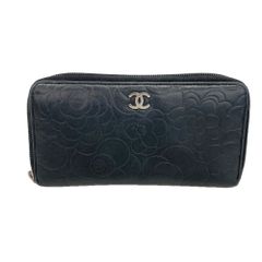 シャネル Chanel シャネル 長財布 カメリア ラムスキン 블랙 여성