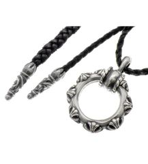 크롬 하트 CHROME HEARTS EWLP CROSS BAND アイウェアループ クロスバンド レザーブレード ネックレス 54152