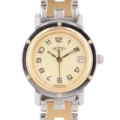エルメス クリッパー 腕時計 時計 ステンレススチール CL4.220 クオーツ 磨き直し済 レディース 1年保証 HERMES 중고 エルメス