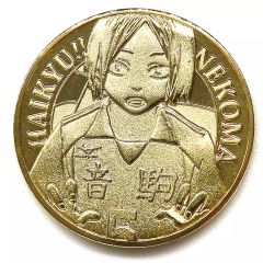 중고 置物・装飾品 孤爪研磨＆黒尾鉄朗 ゴールド 記念メダル 「ハイキュー!!」 ジャンプフェスタグッズ
