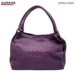 BOTTEGAVENETA ボッテガヴェネタ ハンドバッグ パラシュート 肩掛け イントレチャート ラムレザー パープル ユニセックス 【中古】