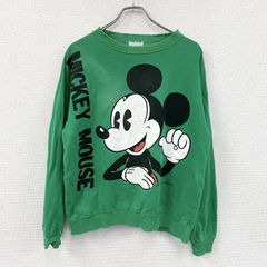 Disney ディズニー ミッキー スウェット トレーナー 緑 グリーン 古着