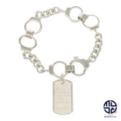 GUCCI グッチ 925 SILVER シルバー 手錠 ハンドカフ ドッグタグ プレート ブレスレット ジュエリー アクセサリー ブランド ヴィンテージ オールドグッチ
