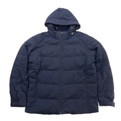 ユニクロ UNIQLO シームレスダウンジャケット メンズ XL ネイビー フード付き 街歩きを暖かく楽しむ極上の一着 ダウン80% 315-069899