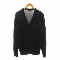 フレッドペリー FRED PERRY カーディガン ニット ウール M 紺 ネイビー Vネック 長袖 /YM