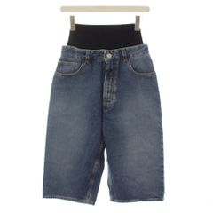 アライア ALAIA ニット ウエスト デニムパンツ バミューダショーツ ジーンズ ハーフパンツ ジップフライ 34 インディゴ AA9P1142T536A /BM