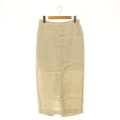 ドゥーズィエムクラス DEUXIEME CLASSE LINEN スカート タイト ロング バックスリット 38 ライトベージュ /CX ■OS