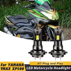 1/2個 35W H7 6500K 高輝度白色 A5 LEDバルブ オートバイヘッドライト YAMAHA TMAX XP500 2009 2010 オートバイ