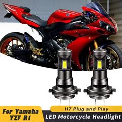 1/2個 35W H7 6500K 高輝度白色 A5 LEDバルブ オートバイヘッドライト ヤマハ 2004 - 08-2020 オートバイ