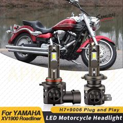 1/2個 50W 9006/HB4 H7 高輝度白色LEDオートバイバルブ A6ヘッドライト YAMAHA XV1900 Roadliner 2006-2014 オートバイ ハイ/ロービーム