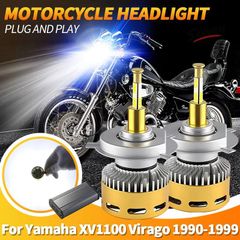 CANbus対応 ブライトホワイト オートバイ 50W 15000LM H4/HB2/9003 LEDヘッドライトバルブ ハイ/ロービーム 12Vランプ ヤマハ XV1100