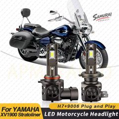 1/2個 50W 9006/HB4 H7 高輝度白色LEDオートバイバルブ A6ヘッドライト YAMAHA XV1900 Stratoliner 2006-2014 オートバイ ハイ/ロービーム