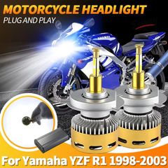 CANbus対応 明白色 オートバイ 50W 15000LM H4/HB2/9003 LEDヘッドライトバルブ ハイ/ロービーム バイクランプ ヤマハ 1998-2003