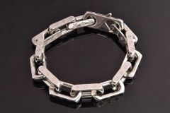 ヴィトン ブレスレット チェーン モノグラム メタル シルバー M00308