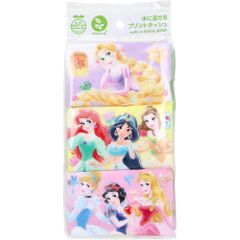 ディズニープリンセス 水に流せるプリントティシュ 16枚 8組 ×6個入 水に流せるティッシュ ポケットティッシュ プリント キャラクター 日本製