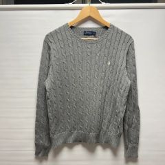 正規品 ウィメンズXL ポロ ラルフローレン グレー ケーブル編み ケーブル編み ニット