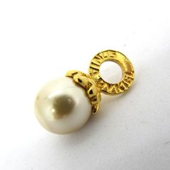 SONIA RYKIEL ソニアリキエル フェイクパール ペンダントトップ ゴールド ロゴ刻印 ヴィンテージ チャーム ヘッド 保管11