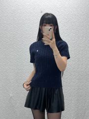 POLO RALPH LAUREN ポロラルフローレン モダンカジュアル ヴィンテージ ケーブル半袖ニット M C15698
