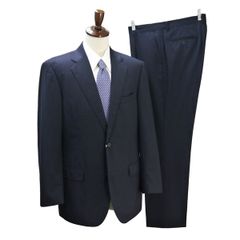Savile Row セヴィルロウ 2つボタンシングル スーツ TRABALDO TOGNA estrato AB7 L ダークネイビー 春秋 開き見せ H13S3696 6NJ173 【送料無料】【中古】【メンズビジネス】202610