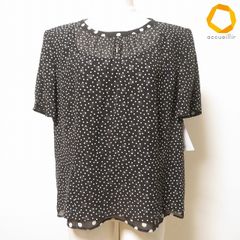 #snc レリアン Leilian カットソー オーバーブラウス 13+ 黒 白 半袖 ドット 水玉 大きいサイズ レディース 1039519