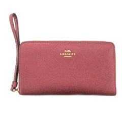 コーチ COACH F73413 長財布 ウォレット レザー ロゴ ラウンドファスナー メタリック 赤 レッド JS ■GY18