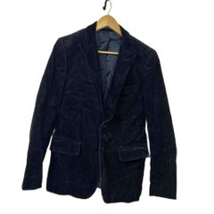 유나이티드 애로즈 블루 라벨 UNITED ARROWS BLUE LABEL 테일러드 재킷 겉옷 S 블랙 블랙 코듀로이 긴팔 싱글 브레스트 ST ■GY64