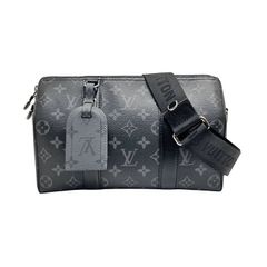 LOUIS VUITTON ルイヴィトン モノグラム・エクリプス シティ・キーポル M45936 ショルダーバッグ メッセンジャーバッグ ブラック レザー シルバー金具 メンズ