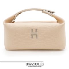 상태좋음 HERMES エルメス ブリッド・ア・ブラック PM ポーチ ハンドバッグ H104222M コットンキャンバス ナチュラル レディース