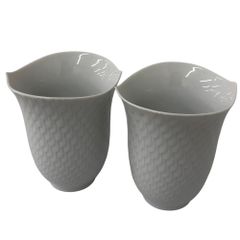 미사용 Meissen マイセン マグカップ 海の戯れ マグカップ 2客セット ホワイト RS3610
