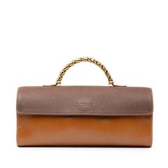 ロエベ ベラスケス ツイストハンドル ハンドバッグ ブラウン レザー レディース LOEWE【222-94145】