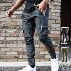 カーゴパンツ メンズ 作業ズボン 作業着 ポケットファスナー ズボン テーパードパンツ カーゴジョガーパンツ 作業服 ジョガーパンツ 夏 ジョガー カーゴ カジュアルパンツ 
