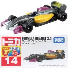 중고 トミカ 1/69 フォーミュラ ルノー 3.5 カーキ×イエロー×パープル 赤箱 「トミカ No.14」